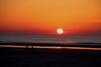 Scenic view of sea against sky at sunset