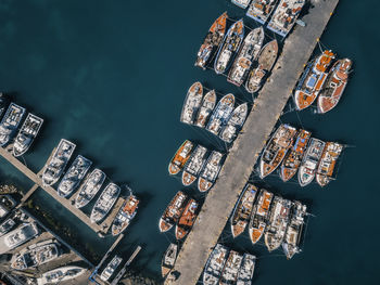 Low angle view of boats in harbor 