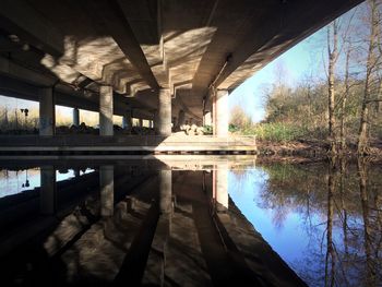 Bridge over river against sky