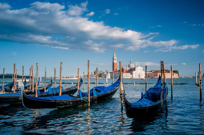 Boats in calm blue sea