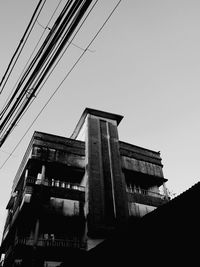 Low angle view of building against clear sky