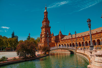 Bridge over river against sky