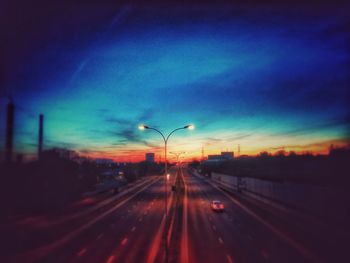 View of road at sunset