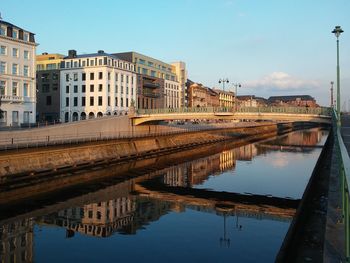 View of canal in city