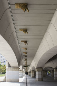 Low angle view of building interior