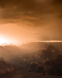 Scenic view of mountain range against sky