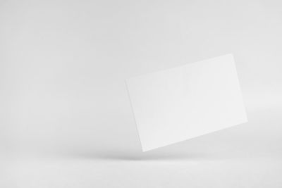 High angle view of empty paper against white background