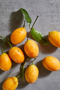 Close-up of fruits on table