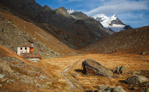 Scenic view of snowcapped mountains