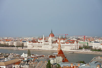 Budapest cityscape along the danube river