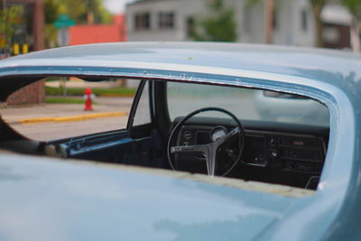 Close-up of side-view mirror