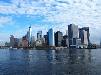 Modern buildings in city against sky