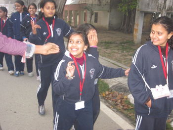 Children playing with hands