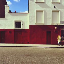 View of buildings along road