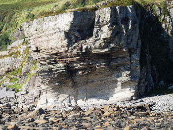 Low angle view of rock formation