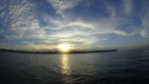 Scenic view of sea at sunset