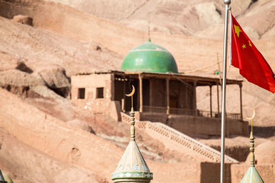 Low angle view of flag at mosque