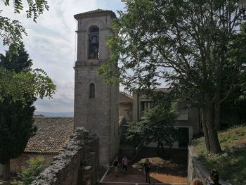 Exterior of historic building against sky