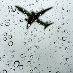 Close-up of water drops on glass