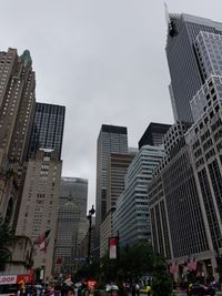 City skyline at dusk