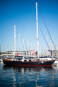 Boats sailing in sea