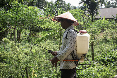 A man working in fields