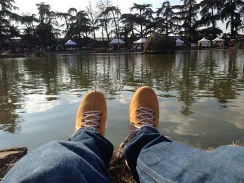 Low section of man in lake