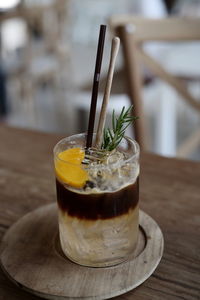 Close-up of drink on table