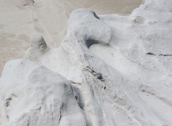 High angle view of rocks at beach