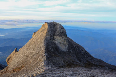 Scenic view of rock formations against sky