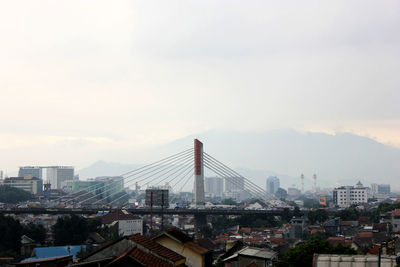 High angle view of buildings in city