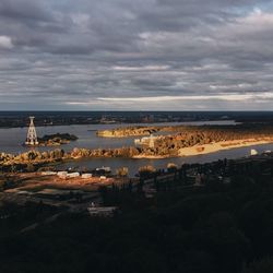 High angle view of jetty in sea