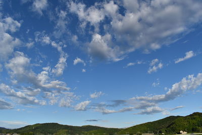 Low angle view of landscape against sky