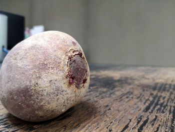 Close-up of beetrooy on table