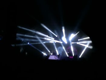 Illuminated lighting equipment at music concert