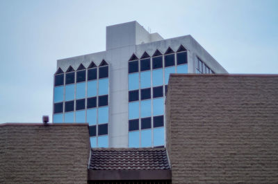 Low angle view of building against clear sky