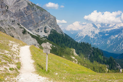 Scenic view of mountains against sky