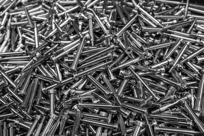 Full frame shot of screws