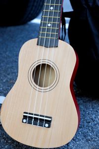 Close-up of guitar at home