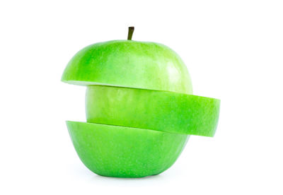 Close-up of apple against white background