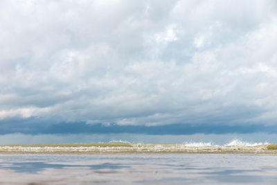 Scenic view of sea and cloudy sky