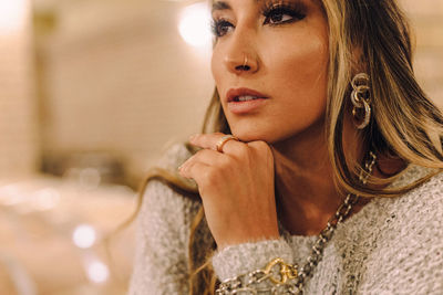 Close-up portrait of young woman