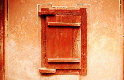 Close-up of closed wooden door