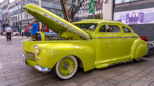 Cars on street in city