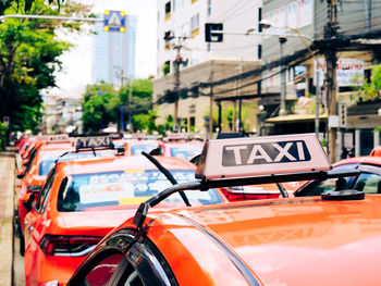 Traffic on road in city