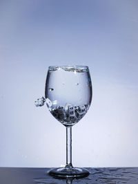 Close-up of glass against white background