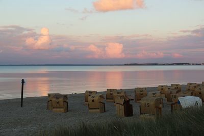 View of sea against sky during sunset