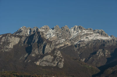 View of mount resegone in the italian alps