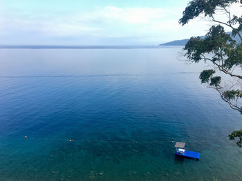 High angle view of sea against sky