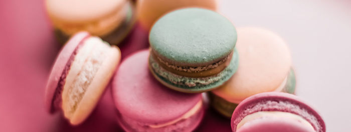 Close-up of macaroons on table